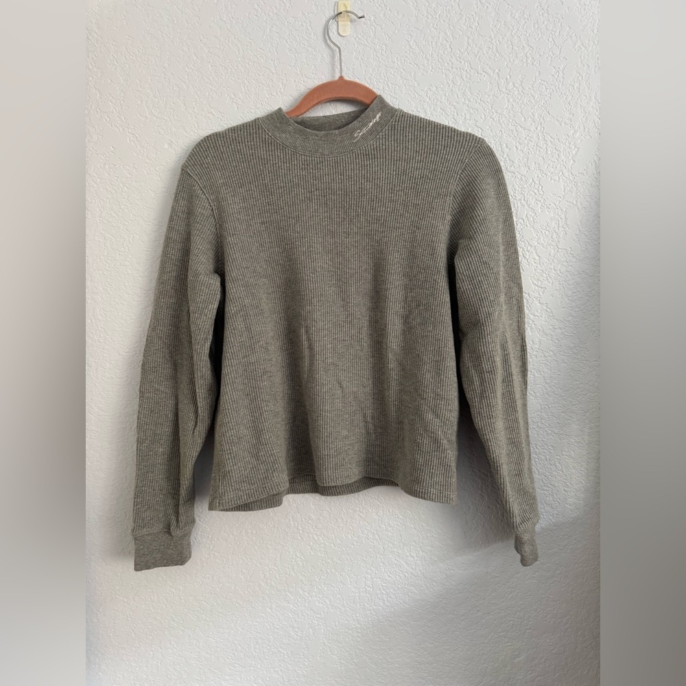 Saturdays NYC Cozy Gray Knit Sweater